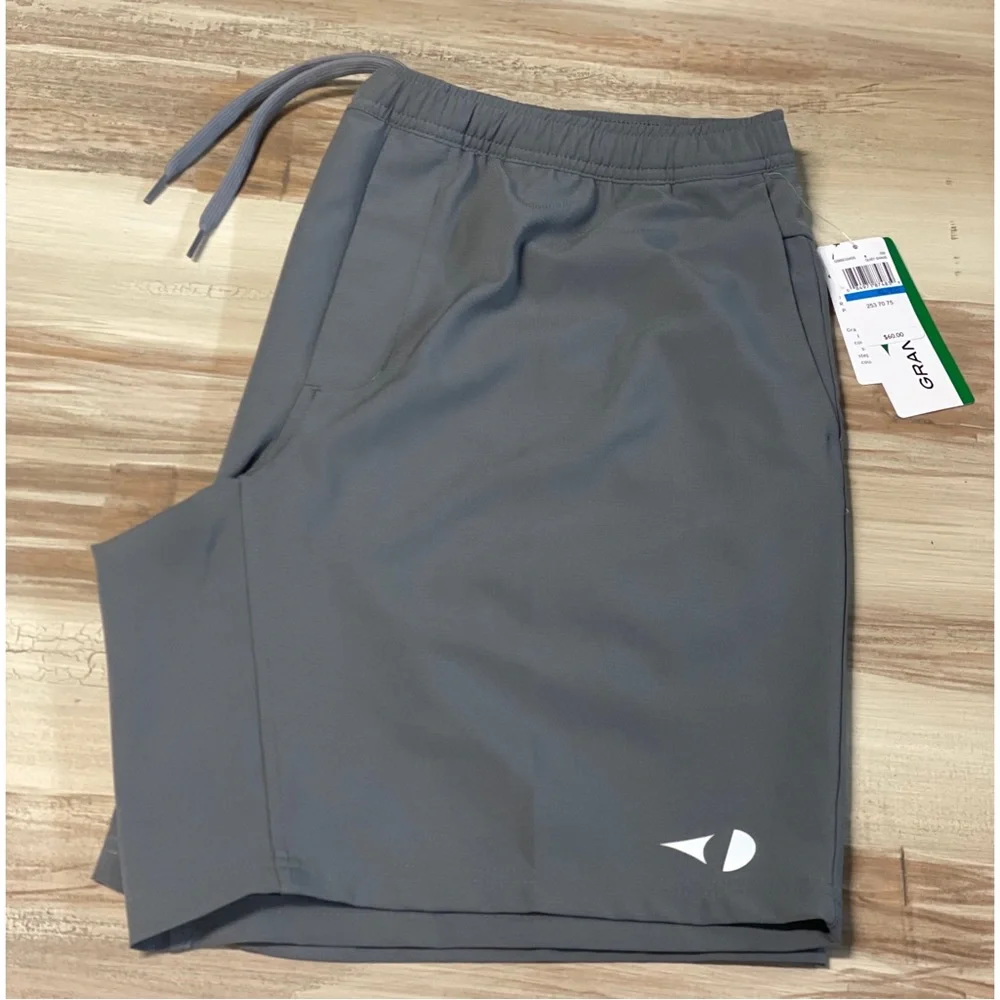 NWT Men's Grand Slam Performance Athletic Tennis Shorts Grey Size XL